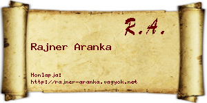 Rajner Aranka névjegykártya